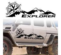 Montagne Boussole Autocollant pour Capot de Voiture, Auto Graphique Vinyle Decal Décoration Automatique pour Coffre de Porte Latérale Carrosserie de Véhicule VR Tout-terrain SUV