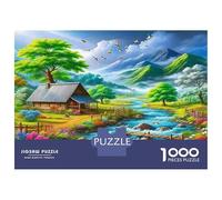 Montagne Campagne Puzzles pour Adultes. Chalet 1000 Pièces Impossible Challenge pour Les Enfants Puzzle Débutants 38x26cm/1000pcs