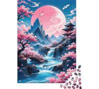 Montagne Cascade Temple 1000pcs Mini Puzzle pour Famille Difficile