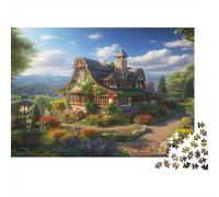 Montagne Chalet Puzzle 1000 Pièces Adulte avec Couleurs Éclatantes, Jeu De Puzzle Classique défi Entre Amis pour Un Tableau À Encadrer, Superbe Idée Cadeau 52x38cm/1000pcs