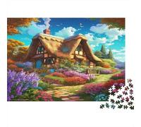 Montagne Chalet Puzzle 1000 Pièces avec Emboîtement Parfait, Puzzle d'art défi Entre Amis pour Un Tableau À Encadrer, Superbe Idée Cadeau 70x50cm/1000pcs