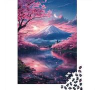 Montagne de cerisiers en Fleurs 1000 Tessere Reflet d'une Montagne enneigée Cartone Resistente Puzzle per Ragazzi 14+, Difficile Sfida, Idea Regalo Natale Premium Immagini Vibranti 70x50cm/1000pcs