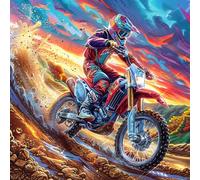 Montagne de Motos 100 Pieces Casse-tête Adulte en Carton Haute Qualité Très Difficile Haute Difficulté Anti-Stress Décoration Murale Cadeau Fête des Pères 28x28cm