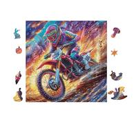Montagne de Motos 100 Pieces Casse-tête Collectionneur en Carton sans Déformation Très Difficile Motif Complexe Décoration Murale Cadeau Noël Premium 28x28cm
