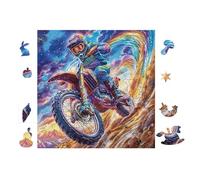 Montagne de Motos 100 Pièces Puzzle Collectionneur en Carton Haute Qualité Haute Difficulté Décoration Murale Oeuvre d'art Cadeau Noël Premium 28x28cm