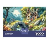 Montagne de Printemps Puzzle 1000 Pièces Décoration Intérieure Cottage de Conte de fées Jeu Éducatif Challenge Toy Adultes & Enfants des 14 Ans 38x26cm/1000pcs