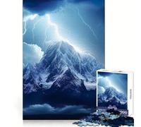 Montagne de Tonnerre pluvieux Puzzle 1000 pièces pour Adultes Cadeau Stimulant pour l'esprit Jeu de Loisirs Facile Découpe précise Cadeau spécial (38x26cm)