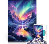 Montagne des aurores boréales spatiales Puzzles de 1000 pièces pour Adultes Jeu de Casse-tête Une œuvre d'art 38x26cm