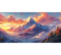 Montagne Diamond Painting Adulte 70 x 140CM Diamond Painting Coucher de soleil DIY Strass Kit Broderie Point de Croix Peinture Diamant Kit Complet Adulte pour Tableau Decoration Murale Cadeau ZSHD3855