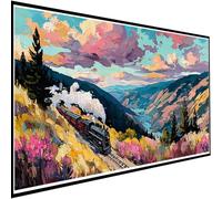 Montagne Diamond Painting Adulte, Diamond Painting Former Broderie Diamant Kit Complet, Bricolage 5D Carré Cristal Strass Point de Croix Kit Loisirs Créatifs Adultes, Decoration Murale 35x80cm w-3124
