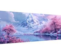 Montagne Diamond Painting Adulte, Paysage Broderie Diamant Painting Kit Complet, Bricolage 5D Peinture Diamant Painting Grande Point de Croix Diamond art Enfants Cadeaux, Murale Décoration 150x60cm