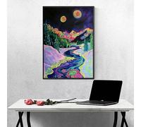 Montagne Diamond Painting Adulte RivièRe Peinture Diamant Adulte DIY Broderie Diamand Cristal Art Kits, Peinture Diamant Strass Point de Croix Kits, pour Décoration Maison, Cadeau 50x65 cm PJY9 8-8