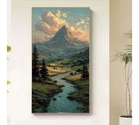 Montagne Diamond Painting Paysage Diamond Painting Adulte, 5D Broderie Diamant Kit Complet, Cristal Strass Point de Croix Artisanat Loisirs Créatifs Adultes Tableau Decoration Murale 60x120cm frm4-m