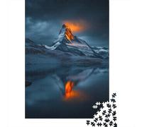 Montagne du Cervin Puzzle 1000 Pièces Adultes Suisse Cadeau Amusement Puzzles Collection d'art pour L'accrocher Une Fois L'assemblage Terminé 1000pcs (75x50cm)