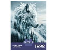 Montagne du Loup des neiges 1000 Pièces Puzzle Majesté Sauvage de l'Arctique Puzzle Premium Voitureton Épais - Ultra Dur, Détente Créativité, pour Les Adultes 70x50cm/1000pcs