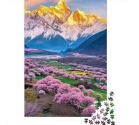 Montagne enneigée au Printemps Puzzle Prairie 1000 Tessere Cartone Di Alta Qualità per Amanti Puzzle, Stimolante Svago, Regalo Compleanno Decorazione 38x26cm/1000pcs