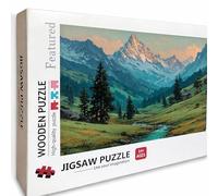 Montagne EnneigéE Puzzle 1000 Pièces Adultes, Puzzle Bois 75x50cm, Adultes Jeu éducatif Défi énigme avec Une Boîte d'emballage Exquise, Jeu Relaxant Détente Collection, Decor Chambre, (Arbre) 2-6890