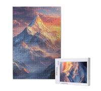 Montagne enneigée Puzzle 5000 Pièces Adultes Puzzle Coucher de Soleil Classique Motifs,Activite Manuelle Adulte,Puzzles Jeu Stimulants,Enjoy Activités de défi Familial pour Ies Soirées de Jeu,p1879t