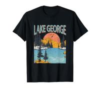 Montagne et lac Vintage Graphic Lake George New York T-Shirt Graphique avec Valeur