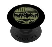 Montagne Forêt Nature Plein Air Randonneur Camping-Car PopSockets PopGrip Adhésif