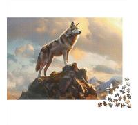 Montagne Loup Debout Lot De 1 Puzzle 1000 Pièces Adultes Activity À La Maison Loisir Détente Amazon’s Choice Puzzle Éducatif Carton Résistant 38x26cm/1000pcs