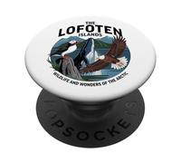 Montagne Macareux Baleine Aigle Scandinavie Norvège Lofoten PopSockets PopGrip Adhésif