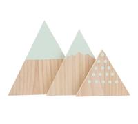 Montagne Ornement en Bois Triangulaire Simulée 3 Pièces pour Bureau | Décoration Créative Style Nordique, Vert, Lot de Trois, Maison ou Bureau, Accessoire Photo Esthétique