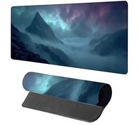 Montagne Tapis de Souris Gaming 700x400x3mm, Tapis de Souris XXL Vue Nocturne, sous Main Bureau, Mouse Pad avec Rubber Base, Mousepad avec Coutures sur Les Bords, pour Gamer Accessoires Bureau K-8316