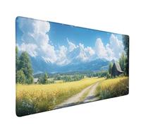 Montagne Tapis de Souris XXL 600 x 300 mm, Tapis Souris Paysage sous Main Bureau avec 3MM Bords Cousus, Imperméable Mouse Pad Base en Caoutchouc Antidérapant Surface pour Gamer, PC, Cadeau -bby2509WE
