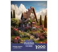 Montagne Village Cottage Puzzle 1000 Pièces Cadeau Unique Jeu Éduchatif Défi Jouet À De Qualité Supérieure Peinture Art pour Adultes Et Enfants 38x26cm/1000pcs