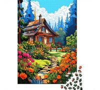 Montagne Village Cottage Puzzle 1000 Pièces Educa Jouet en Bois Cadeau Unique De l'art De La Décoration Jeu Éducatif Challenge Toy pour Adultes Et Enfants À Partir De 12 Ans 1000pcs (75x50cm)