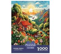 Montagne Village Cottage Puzzle 1000 Pièces Educa Jouet en Bois Jeu D'Intelligence Décoration Intérieure Jeu Éduchatif Challenge Toy Adultes & Enfants des 14 Ans 38x26cm/1000pcs