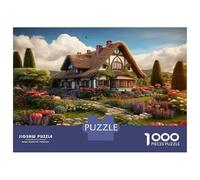 Montagne Village Cottage Puzzles 1000 Pièces pour Adultes, 1000 Pièces Paysage Rural Grand Cadeaux Jouet De Défi pour Jeux Éducatifs Cadeaux 38x26cm/1000pcs