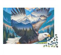 Montagne Volante Aigle Puzzle 1000 Pièces Carton Robuste pour Collectionneurs, Puzzle De Logique, Jeu De Fête, Meilleur Cadeau pour Passionnés De Puzzles 38x26cm/1000pcs