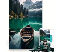 Montagnes au Bord du lac Nature Puzzles pour Adolescents 1000 pièces Jeu de réflexion et d'apprentissage apaisant Art à Assembler Objet de Collection (38x52cm)