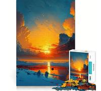Montagnes au Bord du lac Puzzle de 1000 pièces pour Adultes pour améliorer sa mémoire et se détendre Décoration Murale aux découpes nettes (38x52cm)