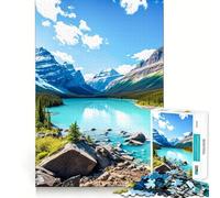 Montagnes au Bord d'un lac Puzzle de 1000 pièces pour Adolescents Améliore la mémoire Loisirs calmes Bordure précise Cadeau d'anniversaire (50x75cm)