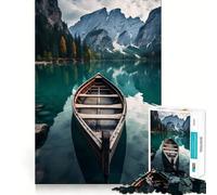 Montagnes au Bord d'un lac Puzzle Difficile pour Adultes, 1000 pièces Think Toy Paisible et Amusant Découpe Nette Pièce d'art de qualité (38x52cm)