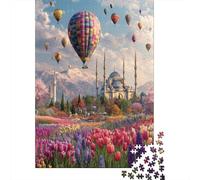 Montagnes de Nouvelle-Zélande, montgolfières, Tulipes, Architecture 1000 Pièces, Puzzle Impossible pour Adultes, Cadeaux, pour Enfants38x26cm/1000pcs