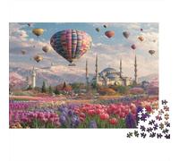 Montagnes de Nouvelle-Zélande, montgolfières, Tulipes, Architecture Puzzles pour Adultes 1000pcs (75x50cm),Jeux De Défi