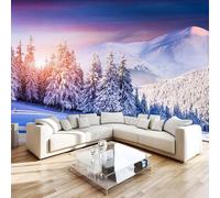 Montagnes Des Carpates Papier Peint 500 x 280 cm (B x H) 3D Hiver Forêt Mural Poster Murale Intissé pour Chambre Salon Restaurant Personnalisé Décoration Personnalisé Décoration Murale W-125