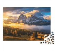 Montagnes Dolomites Puzzle 1000 Pièces Recyclable Sommets Alpins Puzzles pour Seniors Jeu Éducatif Décompression Idéal Anniversaires Famille Amis 70x50cm/1000pcs