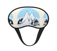 Montagnes enneigées C'est un masque pour les yeux à bord noir. Le masque doux pour les yeux peut améliorer la qualité du sommeil et est adapté pour l'intérieur, l'extérieur et les voyages.