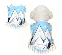 Montagnes enneigées S Vêtements pour animaux de compagnie pour petits chiens - Tenue d'été mignonne pour chiot, vêtements doux et respirants pour chat