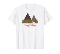 Montagnes et Cerfs, Happy Holidays Christmas T-Shirt