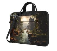 Montagnes et rivières Sac pour ordinateur portable, sac à bandoulière multifonctionnel, 14,96 pouces de long, mallette, sac à main, sac à bandoulière