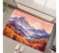 Montagnes, Feuilles D'Automne, Rivières Paysages D'Automnetapis Entree Interieur Extérieur40 X 60 Cmtapis D'Entrée Motif Arc Antidérapant, Lavable, Absorbant, Retient Saleté Et Humiditébleu Violet