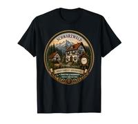 Montagnes forêt Paysage cerf et Coucou Forêt Noire T-Shirt