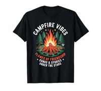 Montagnes Forêts Feux de Camp Camping Randonnée Marche Vacances T-Shirt