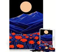 Montagnes Nocturnes et Fleurs Puzzle de 1000 pièces pour Adultes et Adolescents Jeu de réflexion Amusant à Partager Découpe soignée Cadeau Exceptionnel (38x52cm)